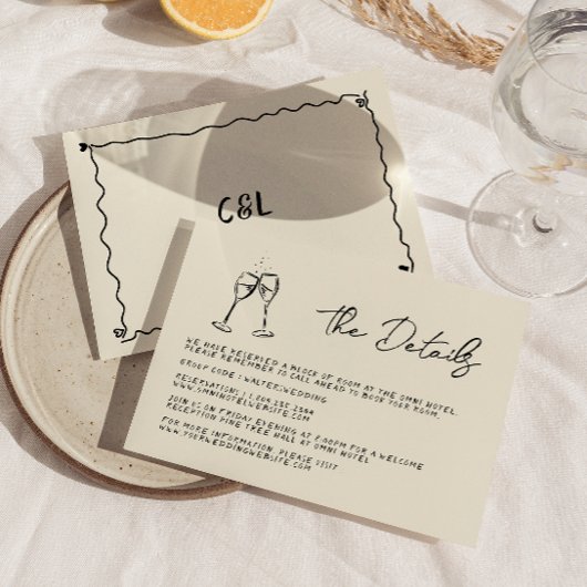 Retro handgeschreven grillige hand geschreven brui RSVP kaartje