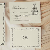 Retro handgeschreven grillige hand geschreven brui RSVP kaartje