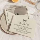 Retro handgeschreven grillige hand geschreven brui RSVP kaartje