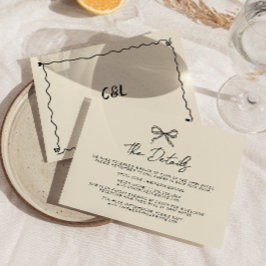 Retro handgeschreven grillige hand geschreven brui RSVP kaartje