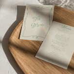 Retro handgeschreven grillige moderne unieke bruil menu<br><div class="desc">Een uniek retro mint groen modern handgeschreven huwelijksdiner menu. Die is voorzien van chique sjabloon ontwerp van boho  beige melkachtige achtergrond en mint groen met de hand geschreven tekst lay-out. Perfect en passend bij de hele suite.</div>