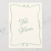 Retro handgeschreven grillige moderne unieke bruil menu (Achterkant)