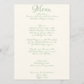 Retro handgeschreven grillige moderne unieke bruil menu (Voorkant)