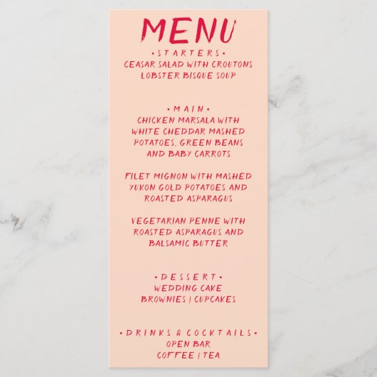 Retro Handgeschreven Kleurrijk Helder Modern Bruil Menu (Voorkant)