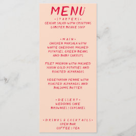 Retro Handgeschreven Kleurrijk Helder Modern Bruil Menu