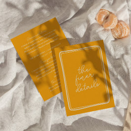 Retro handgeschreven kleurrijke moderne bruiloft d informatiekaartje