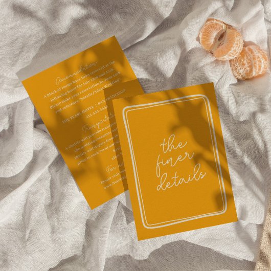 Retro handgeschreven kleurrijke moderne bruiloft d informatiekaartje