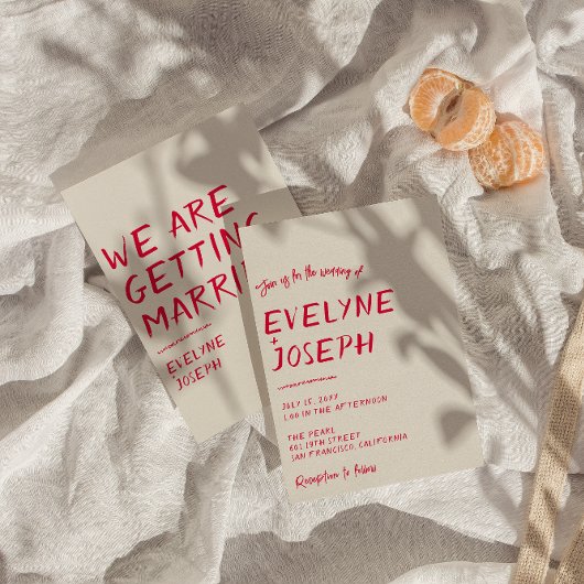 Retro handgeschreven kleurrijke moderne funky brui kaart