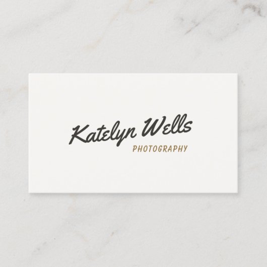 Retro  handgeschreven Manuscript Typografie Visitekaartje (Voorkant)