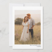 Retro handgeschreven minimalistische foto bruiloft save the date (Voorkant)