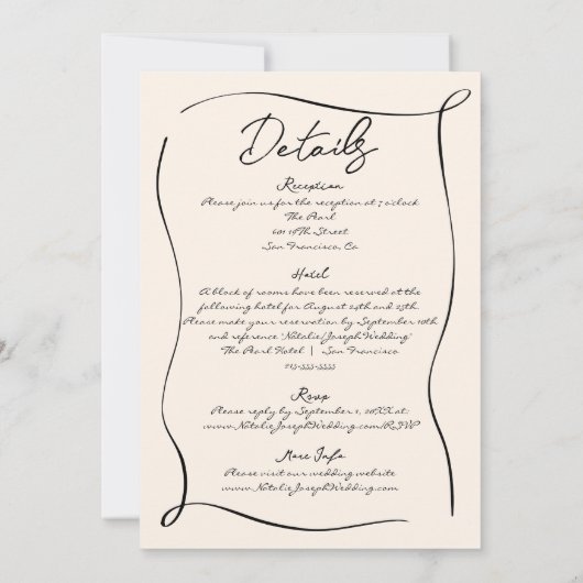 Retro handgeschreven Schattige getekend alles in é Kaart (Achterkant)