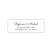 Retro Handgeschreven Script Trouw Retouradres Zelfinktende Stempel (Design)