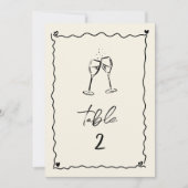 Retro Handgeschreven Tafelnummer Trouwfeest (Voorkant)