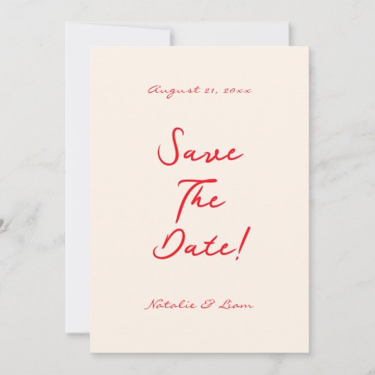 Retro Handgeschreven Tekening Eigenzinnige Bold Sc Save The Date (Voorkant)