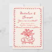 Retro Handgeschreven Tekening Eigenzinnige Bold Sc Save The Date (Achterkant)