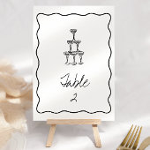 Retro Handgeschreven Trouwtafel Nummer Kaart