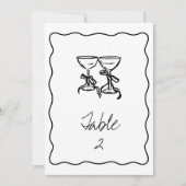 Retro Handgeschreven Trouwtafel Nummer Kaart (Voorkant)