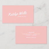 Retro Handgeschreven Typografie Light Coral Pink Visitekaartje (Voorkant / Achterkant)