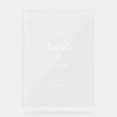 Retro Handgeschreven Whimisical Bruiloft Acryl Tek Acryl Bord (Voorkant)