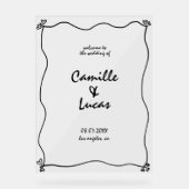 Retro Handgeschreven Whimisical Bruiloft Acryl Tek Acryl Bord (Voorkant)