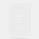 Retro Handgeschreven Whimisical Bruiloft Acryl Tek Bord (Hoek)