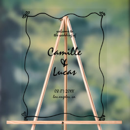 Retro Handgeschreven Whimisical Bruiloft Acryl Tek Bord