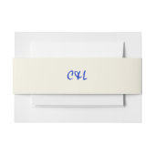 Retro Handgeschreven Whimsical Blauw Uitnodigingen Wikkel (Voorkant Voorbeeld)