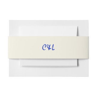 Retro Handgeschreven Whimsical Blauw Uitnodigingen Wikkel