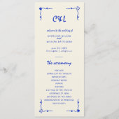 Retro Handgeschreven Whimsical Blue Flat Programma Programmakaart (Voorkant)