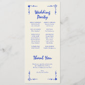 Retro Handgeschreven Whimsical Blue Flat Programma Programmakaart (Achterkant)