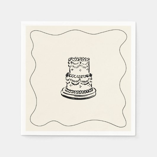 Retro Handgeschreven Whimsical Bruiloft Servet (Voorkant)