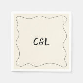 Retro Handgeschreven Whimsical Bruiloft Servet (Voorkant)