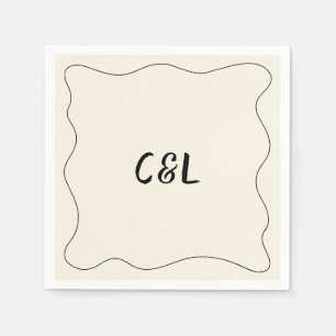 Retro Handgeschreven Whimsical Bruiloft Servet