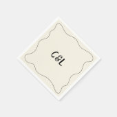 Retro Handgeschreven Whimsical Bruiloft Servet (Hoek)