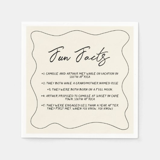 Retro Handgeschreven Whimsical Bruiloft Servet (Voorkant)