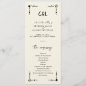 Retro Handgeschreven Whimsical Flat Programma Programmakaart (Voorkant)