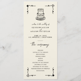 Retro Handgeschreven Whimsical Flat Programma Programmakaart