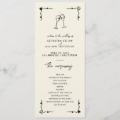 Retro Handgeschreven Whimsical Flat Programma Programmakaart (Voorkant)