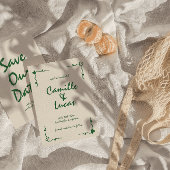 Retro Handgeschreven Whimsical Green Bewaar de dat Kaart