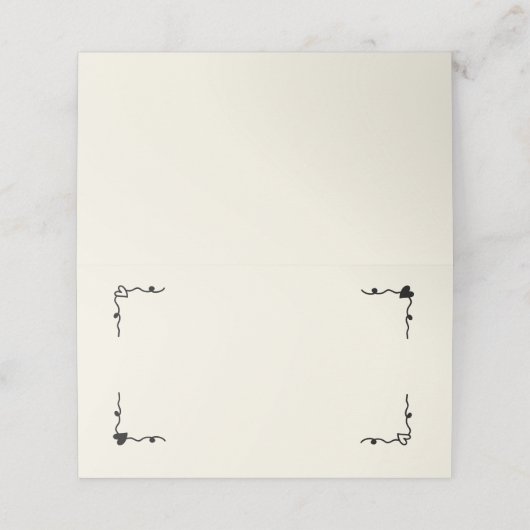 Retro Handgeschreven Whimsical Plaatskaartje (Buitenkant ongevouwen)