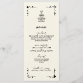Retro Handgeschreven Whimsical Wedding Menu (Voorkant)