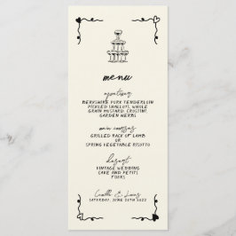 Retro Handgeschreven Whimsical Wedding Menu