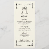 Retro Handgeschreven Whimsical Wedding Menu (Voorkant)