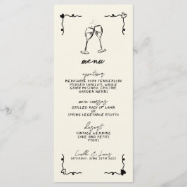 Retro Handgeschreven Whimsical Wedding Menu