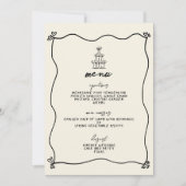 Retro Handgeschreven Whimsical Wedding Menu Kaart (Voorkant)