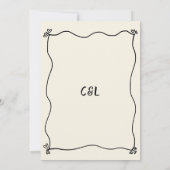 Retro Handgeschreven Whimsical Wedding Menu Kaart (Achterkant)