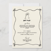 Retro Handgeschreven Whimsical Wedding Menu Kaart (Voorkant)