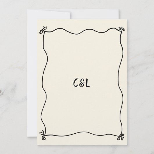 Retro Handgeschreven Whimsical Wedding Menu Kaart (Achterkant)