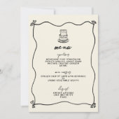 Retro Handgeschreven Whimsical Wedding Menu Kaart (Voorkant)