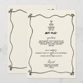 Retro Handgeschreven Whimsical Wedding Menu Kaart (Voorkant / Achterkant)